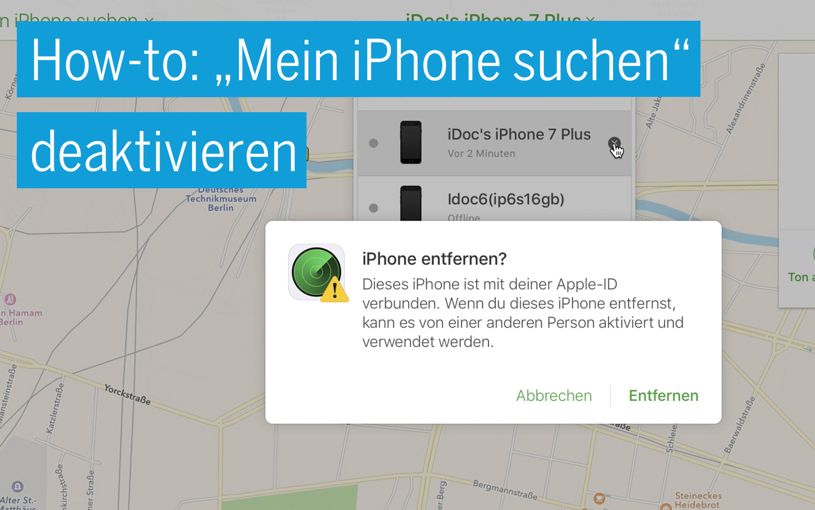 Howto "Mein iPhone suchen" deaktivieren iDoc