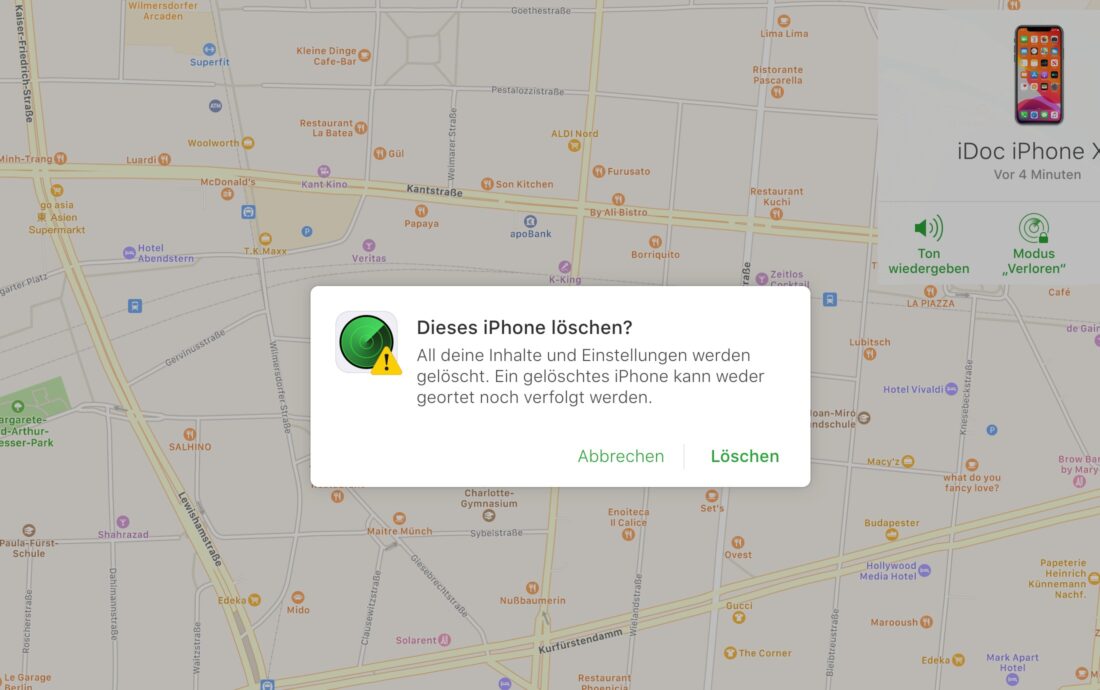 Mein iPhone suchen deaktivieren - Vorschau
