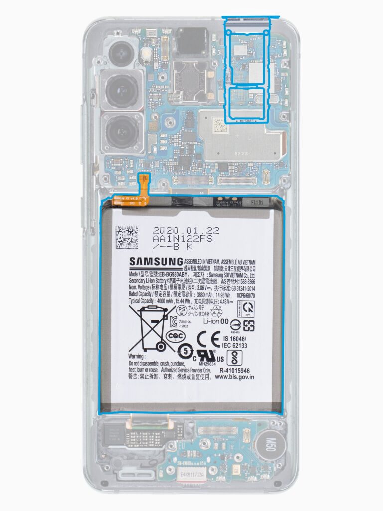 Samsung Galaxy S20 Teardown: Akku, SIM-Kartenhalter