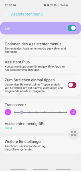 Android - Assistentenmenü