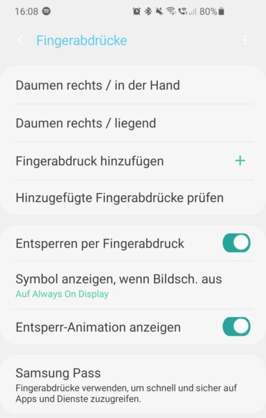 Galaxy S10 Fingerabdruck durch zweites Profil verbessern