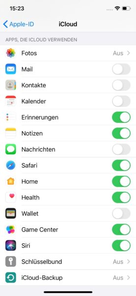 icloud-deaktivieren_Verknüpfungen-aktiv