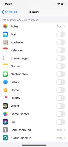 icloud-deaktivieren_Verknüpfungen-inaktiv