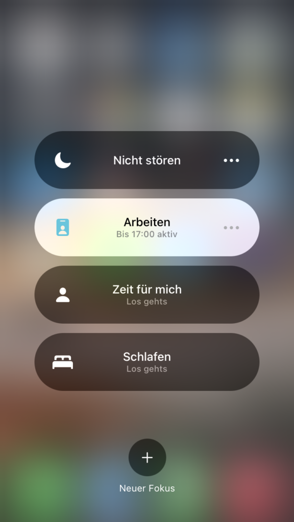 iOS-Einstellungen | Fokus | Arbeiten